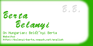 berta belanyi business card